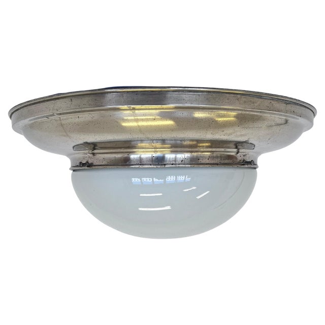 Big Bauhaus Chrome Ceiling Lamps, 1930s, Set of 3 For Sale