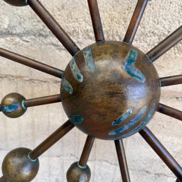 Pepe Mendoza Wall Sculpture Bronze & Malachite Mexico Mid Century Modern For Sale - Image 9 of 15