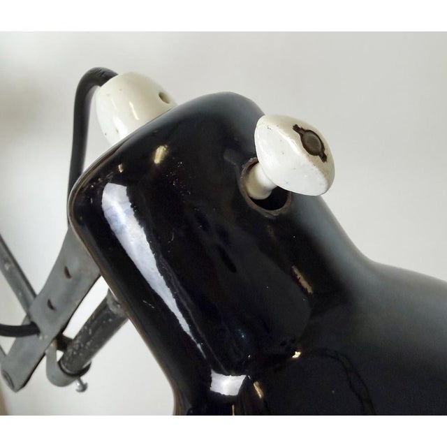 Industrial Black Enamel Scissor Wall Lamp, 1950s For Sale - Image 16 of 18