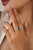 Navy Blue Blue Sapphire & Diamond Halo Vintage Engagement Ring in 18k White Gold Size 9 For Sale - Image 8 of 16