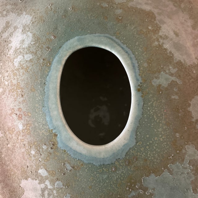 Monumental Modernist Large Raku Vase by Tony Evans (1942- 2009 ) Organic Freeform Shape Signed For Sale - Image 10 of 12