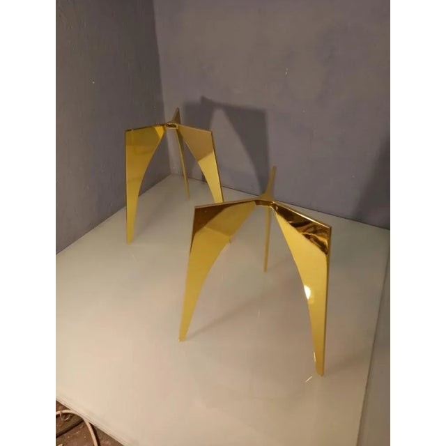 Rotondo Table in Polished Solid Brass and Bronzed Glass For Sale - Image 13 of 13