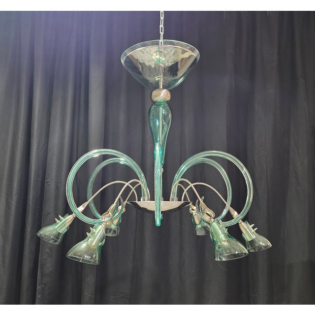 Vintage Murano Glass Chandelier, 1980s For Sale - Image 11 of 11