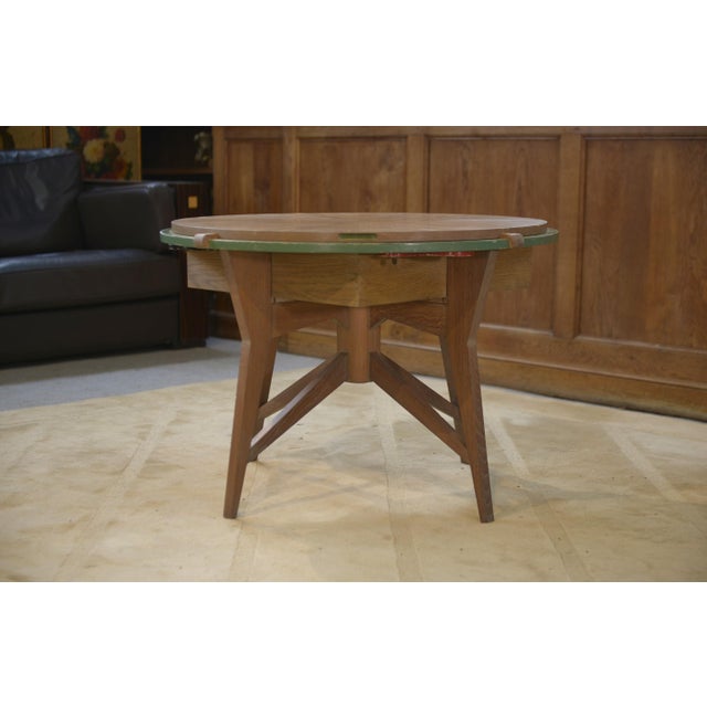Wood Oak Games Table, 1940s For Sale - Image 7 of 15