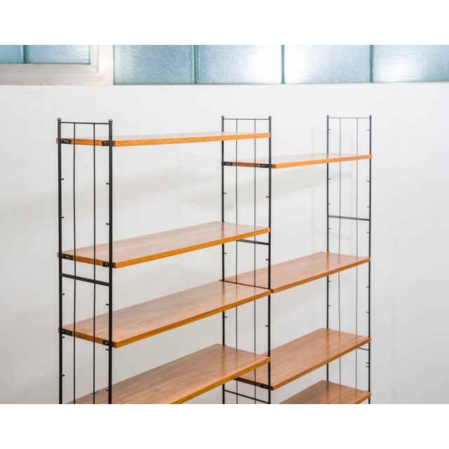 Free-Standing Shelf with Black Metal Ladders, 1960s For Sale - Image 10 of 16