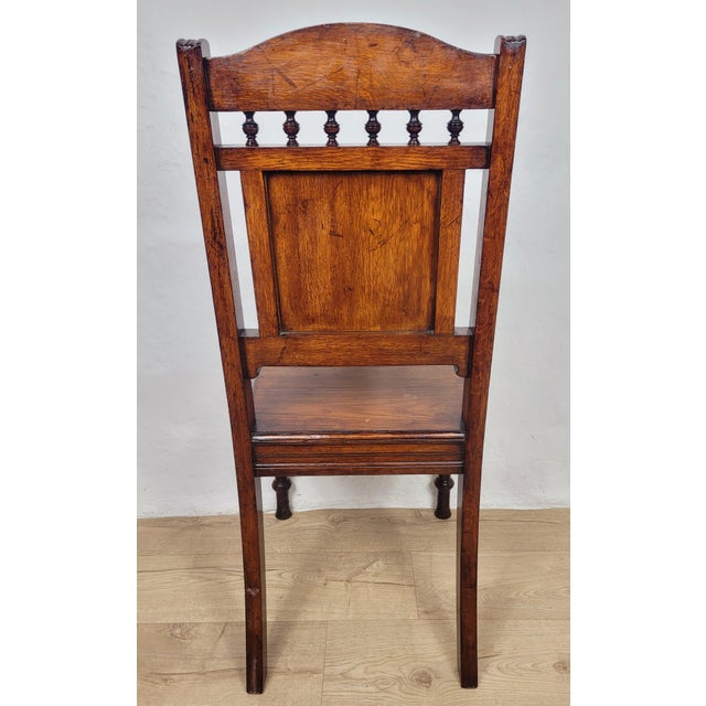 Victorian Kitchen Chair in Elm, 1900 For Sale - Image 11 of 14
