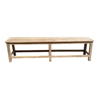 Vintage Reclaimed Bleached Wood Bench Farm House Style For Sale