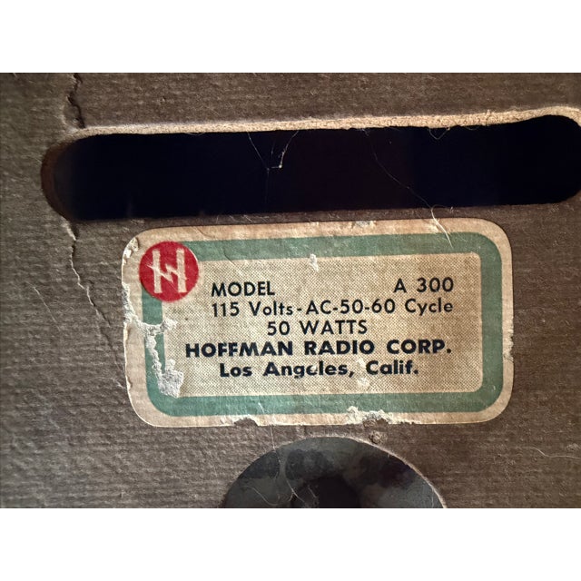 Mid-Century Modern Vintage 1946 Hoffman A300 Wood Tabletop Tube Radio For Sale - Image 3 of 9