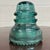 Antique Hemingray 40 Teal Glass Insulator For Sale - Image 4 of 6