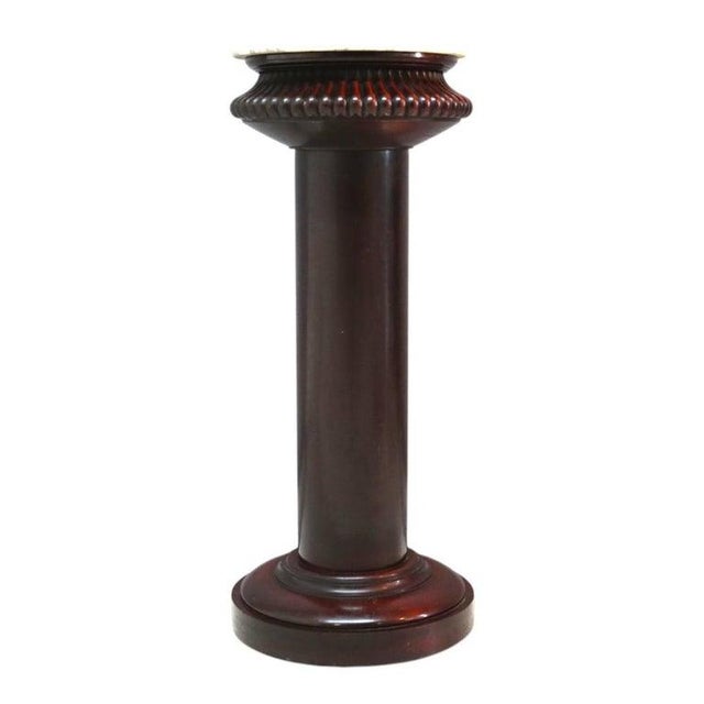 Victorian Classical Melon Ribbed Mahogany Marble Top Sculpture Pedestal C1900 For Sale - Image 4 of 9