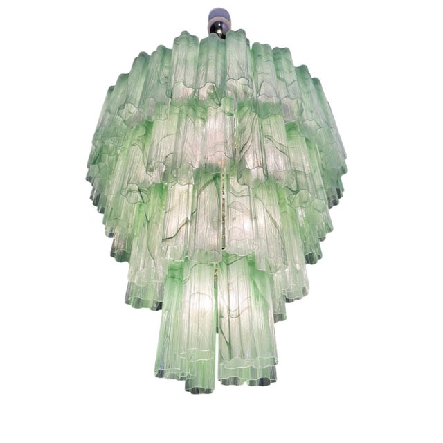 Green Murano Glass Waterfall Chandelier from Justfurnituress SRL For Sale - Image 15 of 18