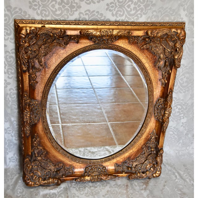 Rococo Style Carved Wood Gesso Gilt Beveled Oval Mirror Chairish