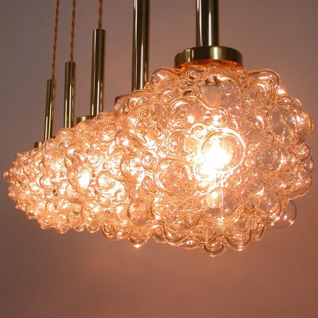 Mid-Century German Clear Bubble and Brass Pendant, 1960s For Sale - Image 16 of 17
