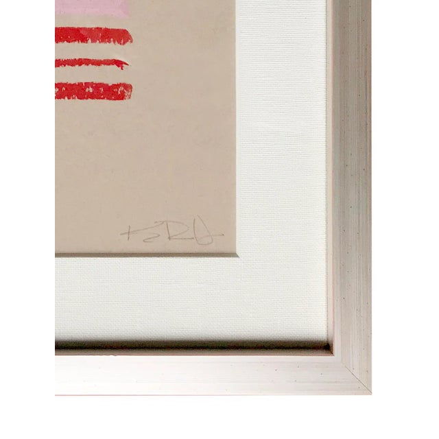 This original oilstick painting has been created on tan Strathmore art paper. It has been professionally framed with a...