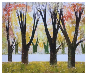 Laimdots Murnieks, Park in Autumn, 2002, Oil on Cardboard