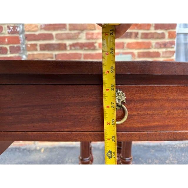 Antique American Classical Style Duncan Phyfe Carved Mahogany Drop Leaf Side Table, For Sale - Image 9 of 18