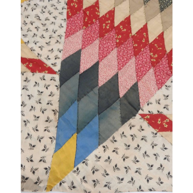 1930s Vintage Handmade Star Quilt For Sale - Image 5 of 11