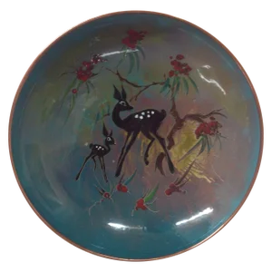 Mid-Century Enameled Copper Charger