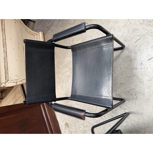 Armchairs in Leather and Metal from Matteo Grassi, Set of 2 For Sale - Image 4 of 10