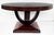 Wood Late 20th Century Art Deco Macassar Ebony Round Dining Center Table, Beautifully Veneered Wood For Sale - Image 7 of 9
