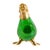 Mid-Century Modern Vintage Green Glass & Gilt Metal Walrus Claret Wine Decanter For Sale - Image 3 of 8