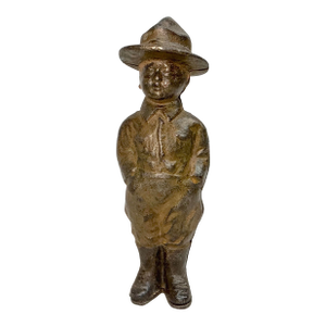 Cast Iron Dough Boy w.w.i. Soldier Still Bank. By Grey Iron Toy Co., C. 1919
