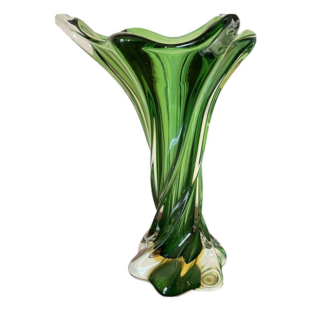 Vintage Murano Submerged Woven Vase, 1960s For Sale