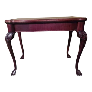 19th Century Mahogany Chippendale Game Table Flip Top Newly Refinished Clawfoot