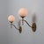1950s Italian Brass and Opaline Glass Globe Wall Sconces, 1950s, Set of 2 For Sale - Image 5 of 11