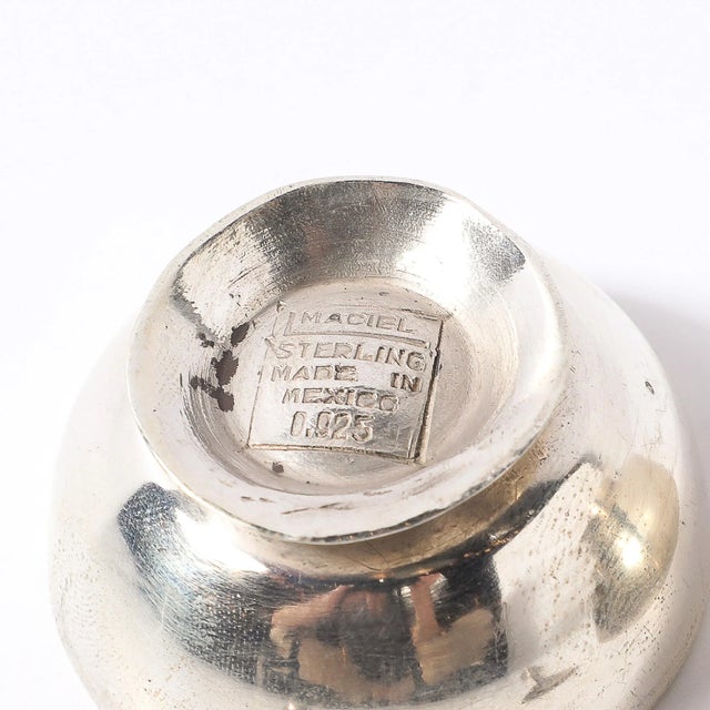 Pair of Sterling Silver Salt Cellars With Spoons Signed Marcia For Sale - Image 11 of 11