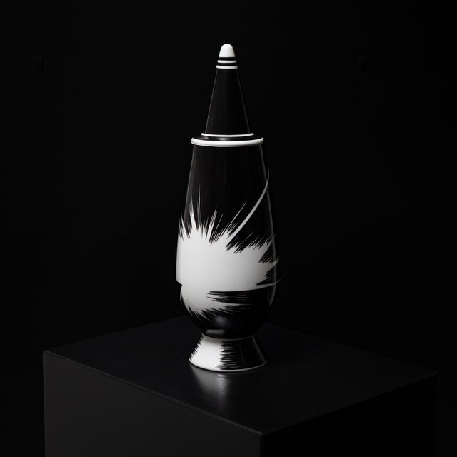 Black Lidded Vase No. 36 by Alessandro Mendini for Alessi, Germany For Sale - Image 9 of 12