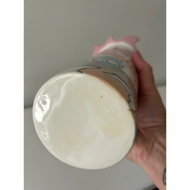 1980s Postmodern Ceramic Vase With Colorful Pattern Signed Gilson For Sale - Image 11 of 12