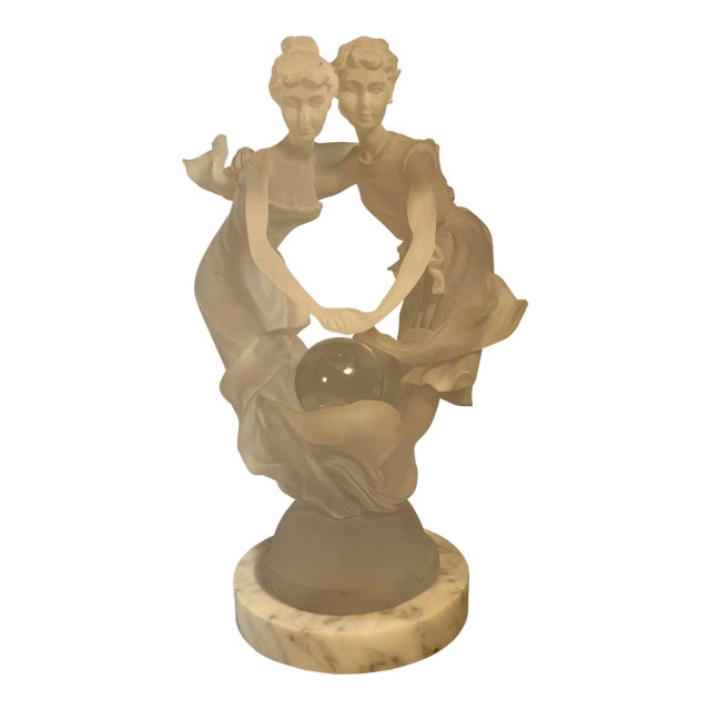 Frosted Lucite Sculpture Dancers Signed Kozlowski For Sale
