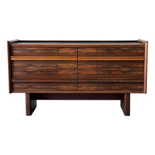 Rosewood Four Drawer Dresser Chest Low Storage Bagn Møbelindustri Bruksbo Norway 1960s For Sale