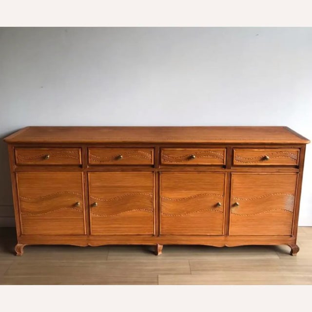 Split Reed Rattan Wicker Sideboard by Vivai Del Sud For Sale - Image 4 of 10