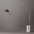 Overhead light without the ceiling work - a half-dome black nickel arc lamp in satin nickel and white marble, 95 inches of...