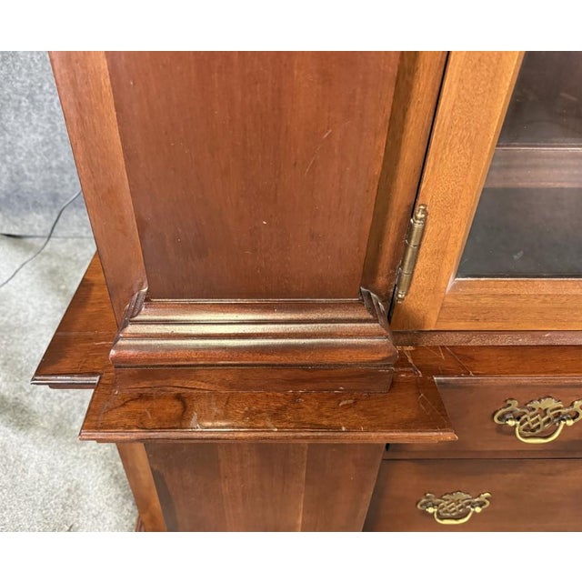Vintage Hickory Chair William E. Poole Collection China Cabinet For Sale - Image 12 of 14