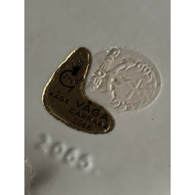 Våga Vase and Cups in White Stoneware by Wilhelm Kåge for Gustavsberg, 1949, Set of 6 For Sale - Image 11 of 12