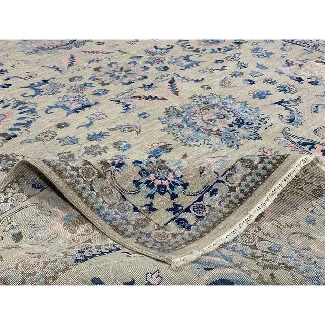 Indian Handwoven Ivory Transitional Style Area Rug 8'2" X 9'7" For Sale - Image 3 of 13