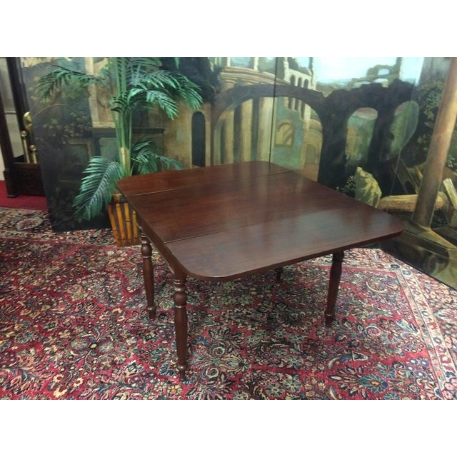English Antique Drop Leaf Table, Walnut Table For Sale - Image 3 of 10