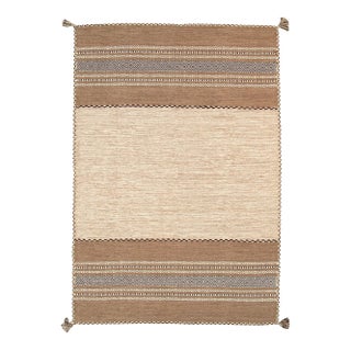 Pasargad Home Kilim Ivory Wool Area Rug- 5' 2" X 7' 6" For Sale