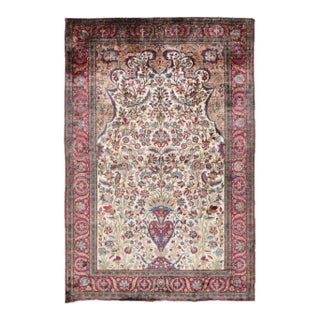 Silk Kashan Prayer Rug no. 10953 For Sale