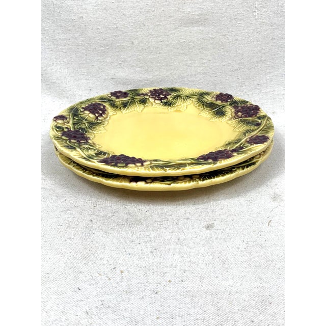 Vintage Majolica Grape Plates - a Pair For Sale - Image 11 of 11
