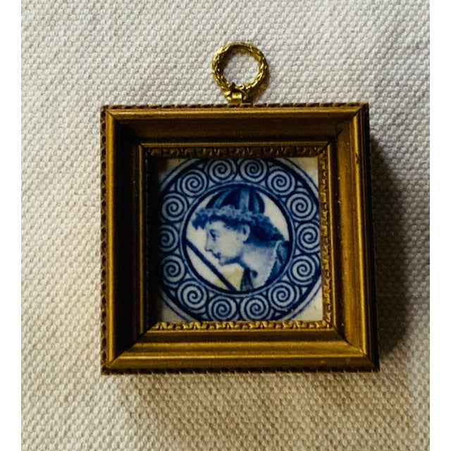 Wood Antique Wedgwood Etruria Fireplace Tile - Framed London House Memento, Diplomat's Estate For Sale - Image 7 of 18