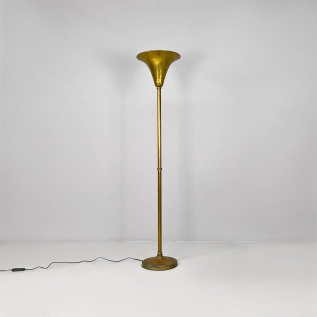 Mid-Century Modern Art Deco Italian Brass Floor Lamp, 1940s For Sale - Image 15 of 15