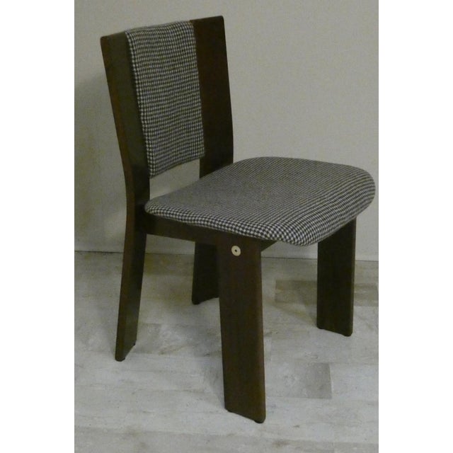 Chairs in Wood and Tweed by Acerbis International, Italy 1980s, Set of 4 For Sale - Image 10 of 18