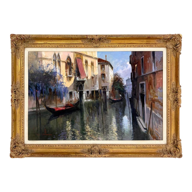 Claudio Simonetti, Venice (Large Framed Original Painting on Canvas) For Sale