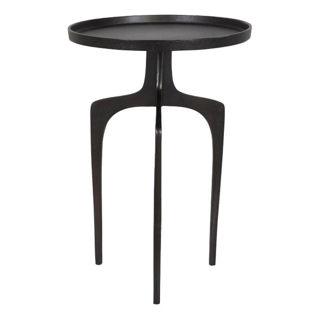 Black Three Leg Accent Table For Sale