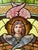 19th Century Stained Glass Window With Painted Angel Portrait in Original Frame For Sale - Image 4 of 17