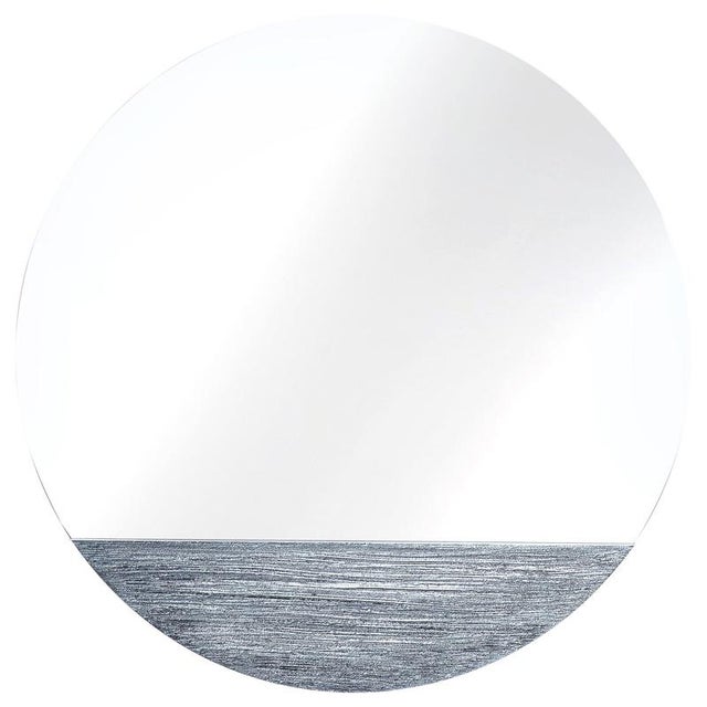 Metal Orizzonte 900 Silver Round Mirror by Disain1971 For Sale - Image 7 of 7